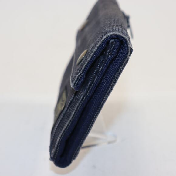 Porter Yoshida & Co. Japan Navy Canvas Trifold Wallet | Snap Closure - Picture 4 of 9